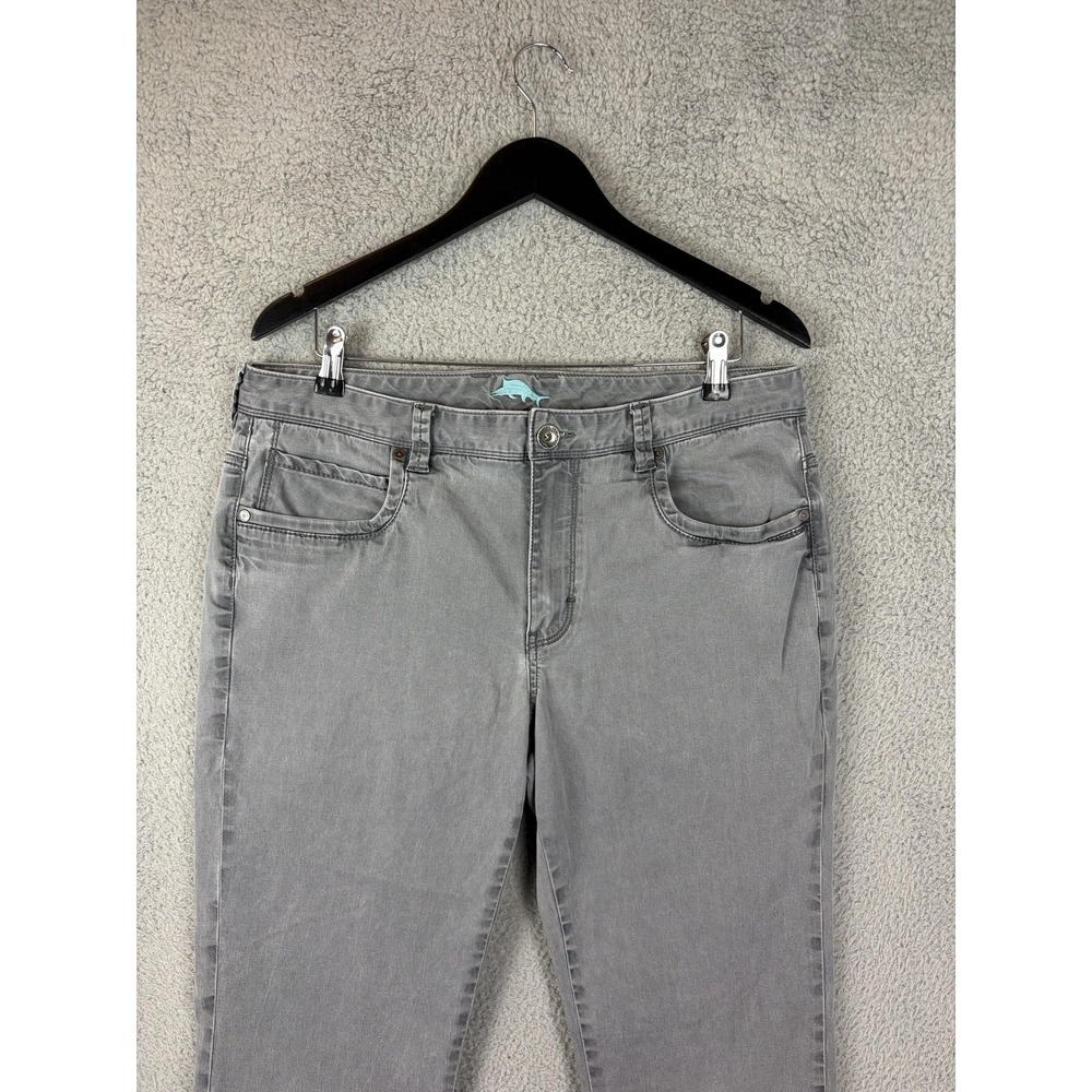 Tommy Bahama Jeans Mens 35x30 Gray Medium Wash Straight Stretch Denim Pants Men